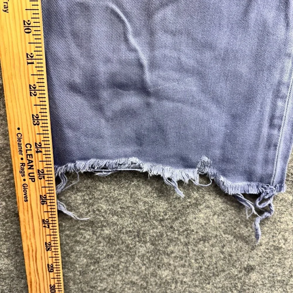 VERMET Wide Leg Jeans Distressed Ripped Crop Denim Size 30 Blue High‎ Rise 90s
